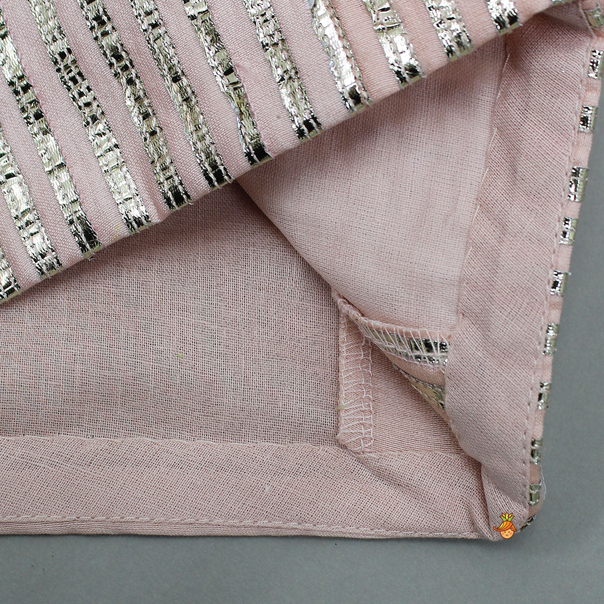 Pre Order: Frill-Enhanced Neckline Embroidered Top With Lehenga And Net Dupatta