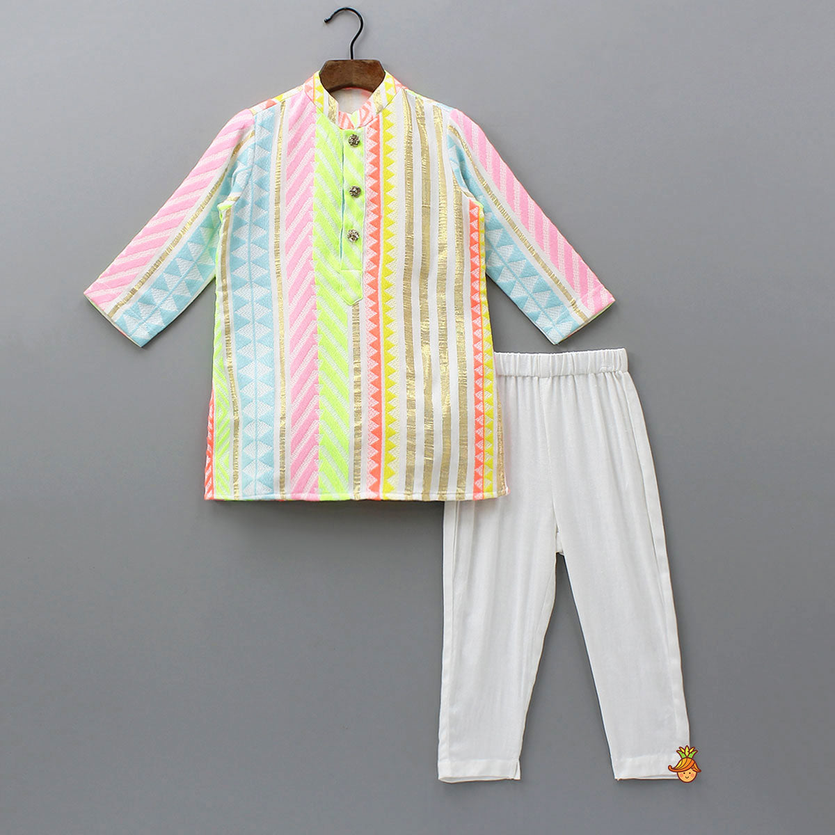 Front Placket Ethnic Kurta And Pyjama