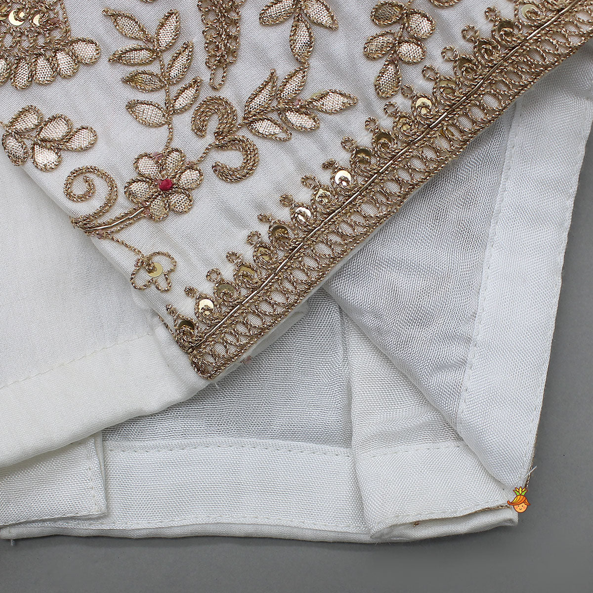 Pre Order: Pleated Neckline Heavily Embroidered Top With Lehenga