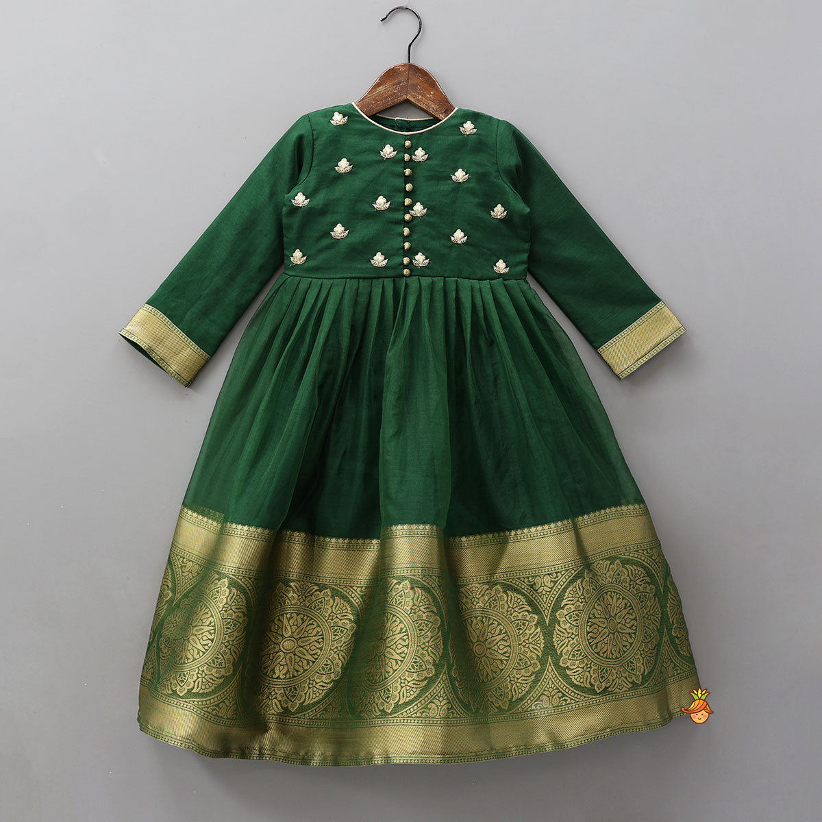 Pre Order: Elegant Embroidered Anarkali With Border Detailing