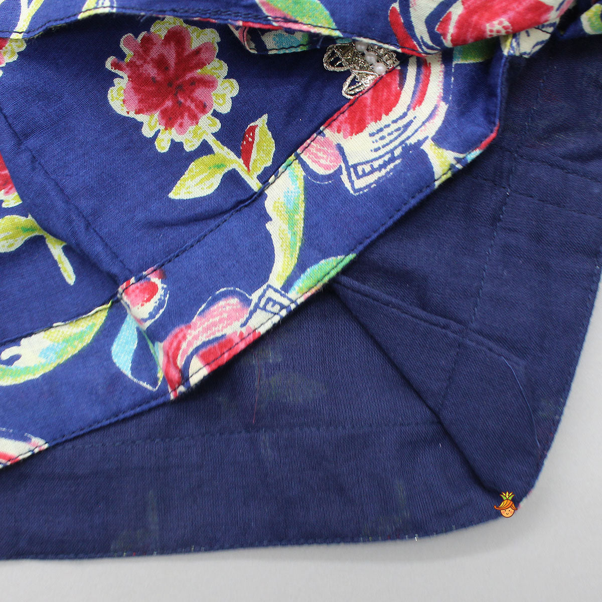 Front-Open Floral Printed Top And Lehenga With Matching Dupatta