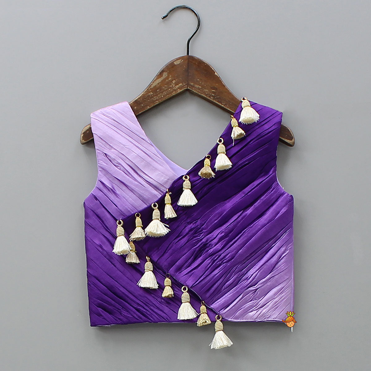 Elegant Fringe Embellished Top And Lehenga