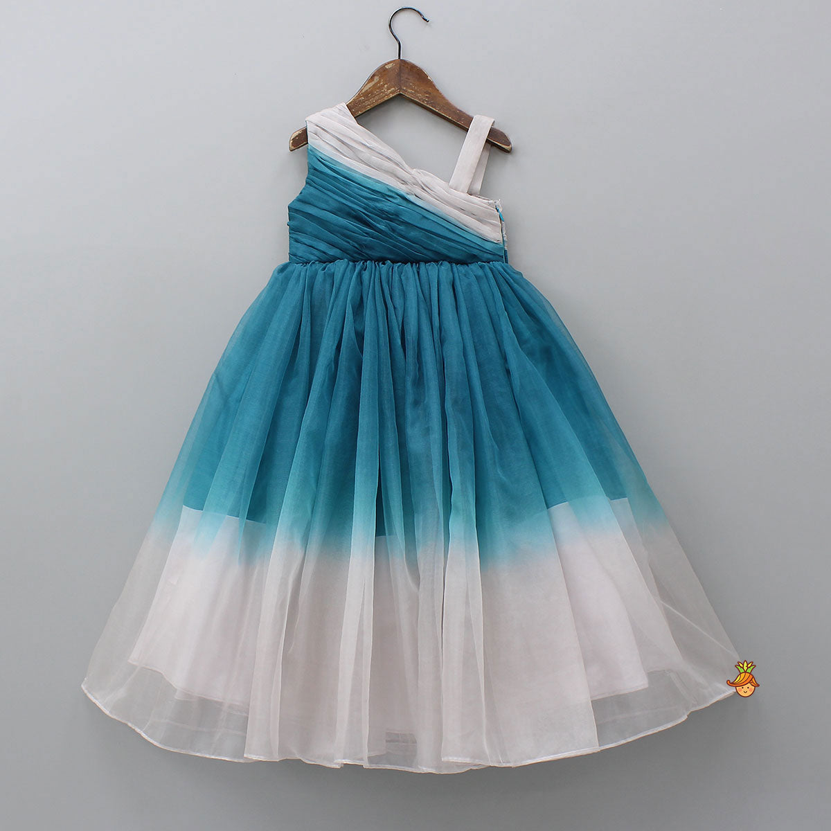 Dual Shaded One Shoulder Gown