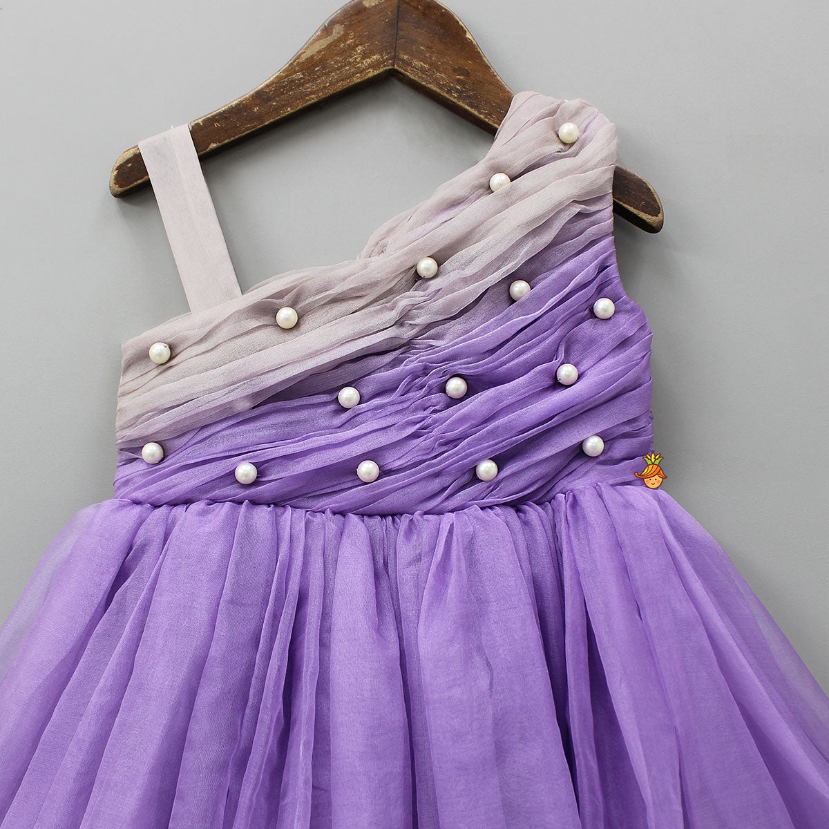 Graceful Dual-Shaded One-Shoulder Party Gown