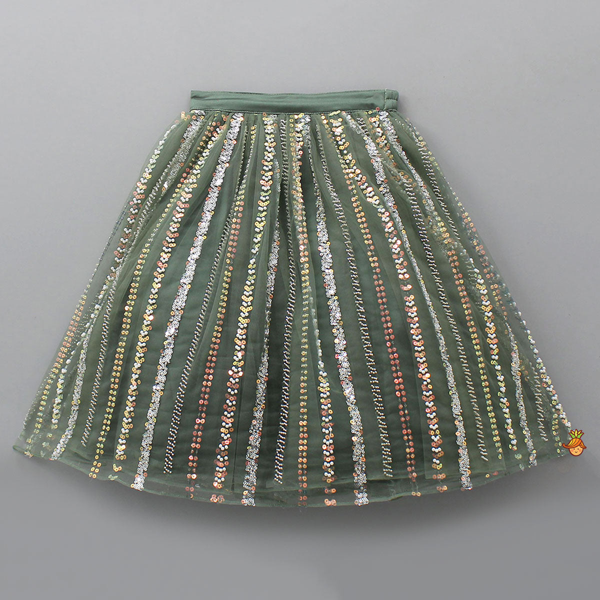 Pre Order: Gorgeous Pleated-Yoke Top And Embroidered Lehenga