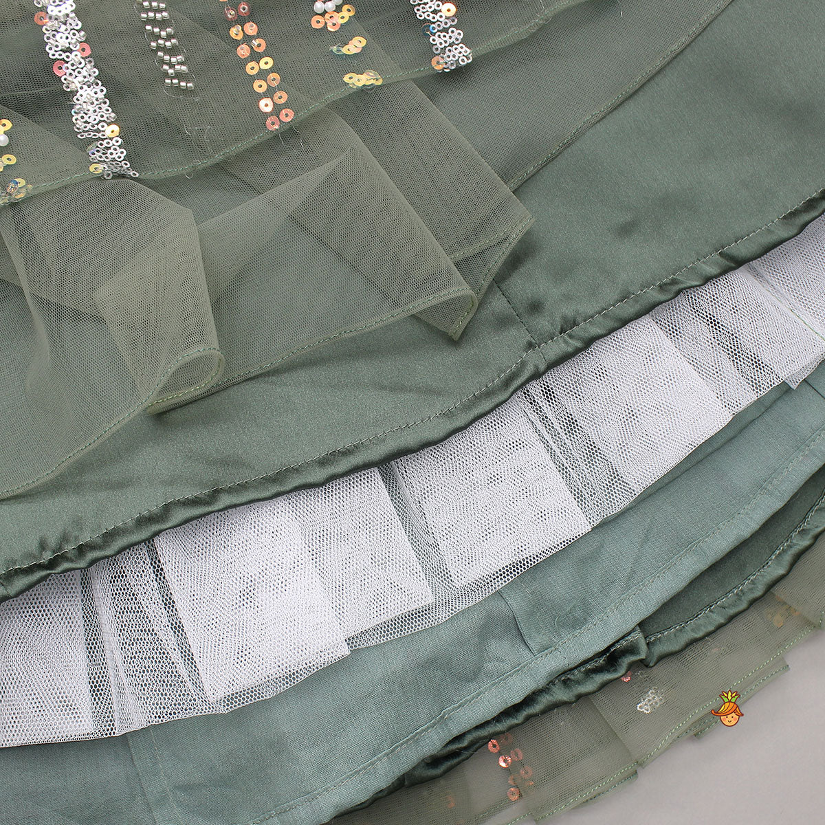 Pre Order: Gorgeous Pleated-Yoke Top And Embroidered Lehenga