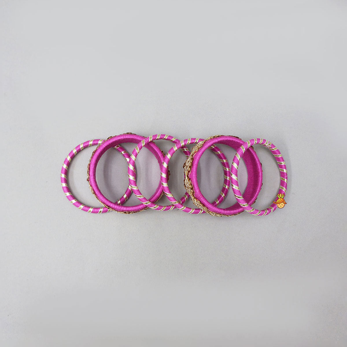 Adorable Thread Bangles With Floral Sequin Work