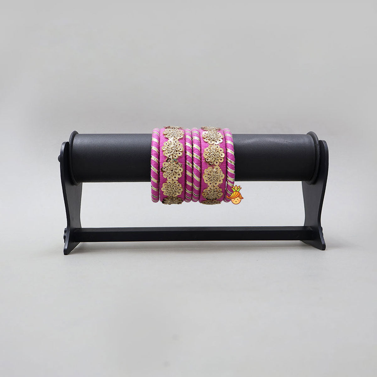 Adorable Thread Bangles With Floral Sequin Work