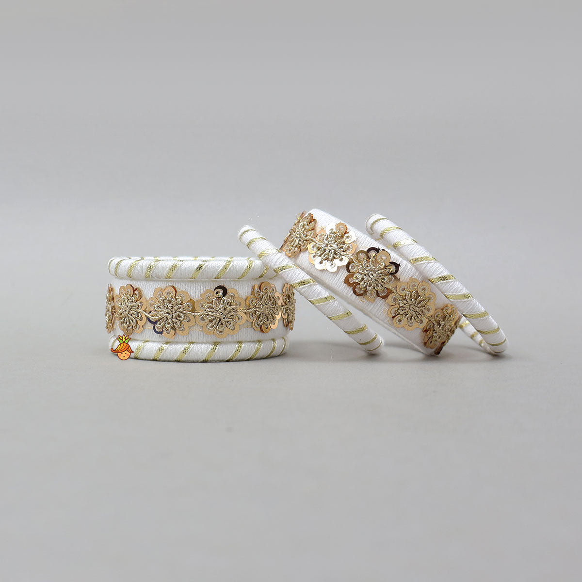 Floral Sequins-Detailed Beautiful Thread Bangles