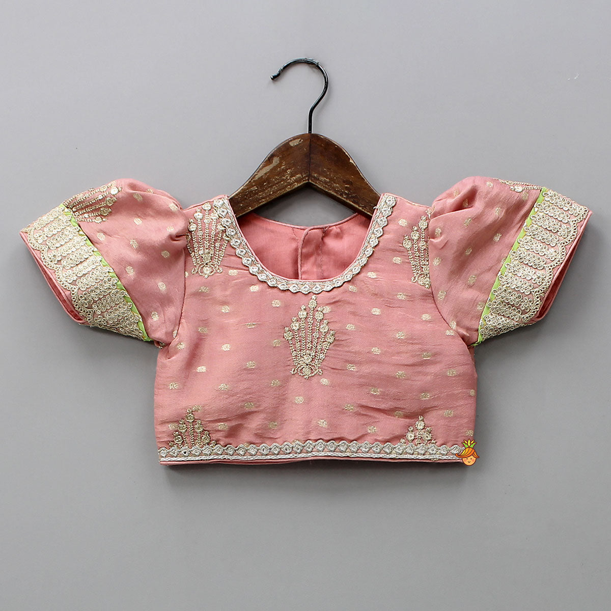 Pre Order: Stunning Booti Work Top With Lehenga And Contrasting Net Dupatta