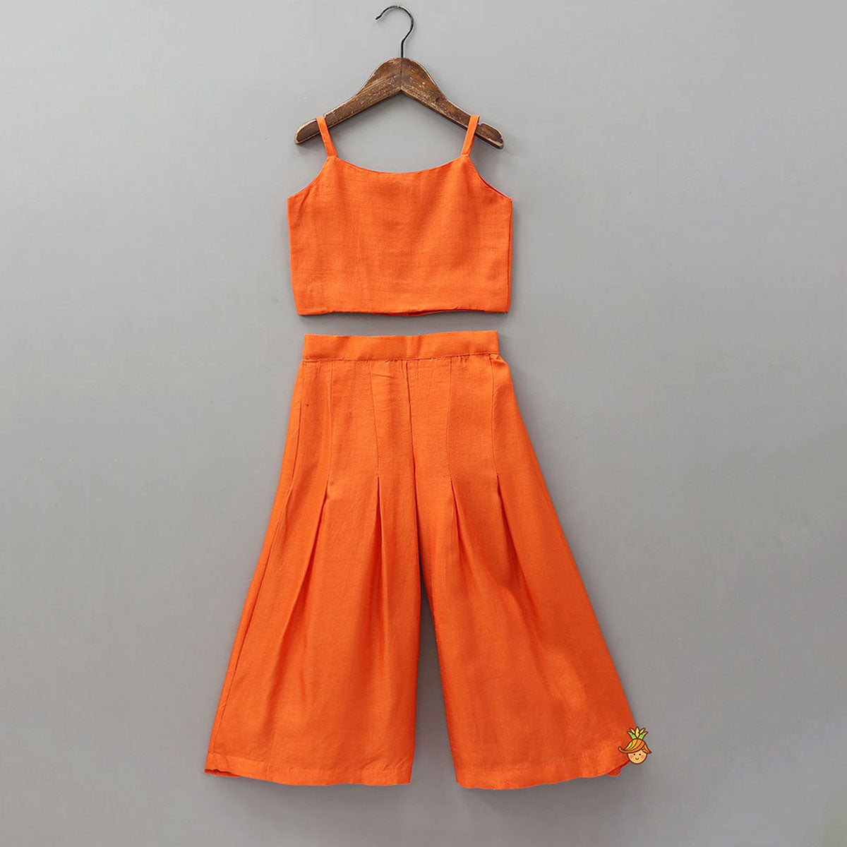 Pre Order: Strappy Top With Printed Shimmery Jacket And Palazzo