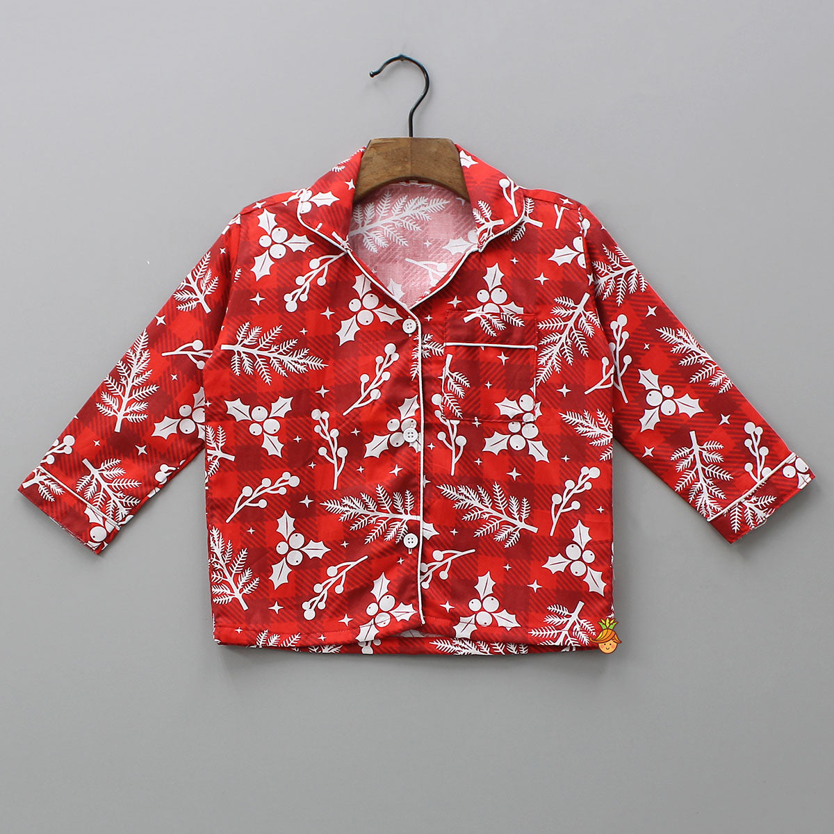 Pre Order: Christmas-Themed Printed Sleepwear With Patch Pocket Detail