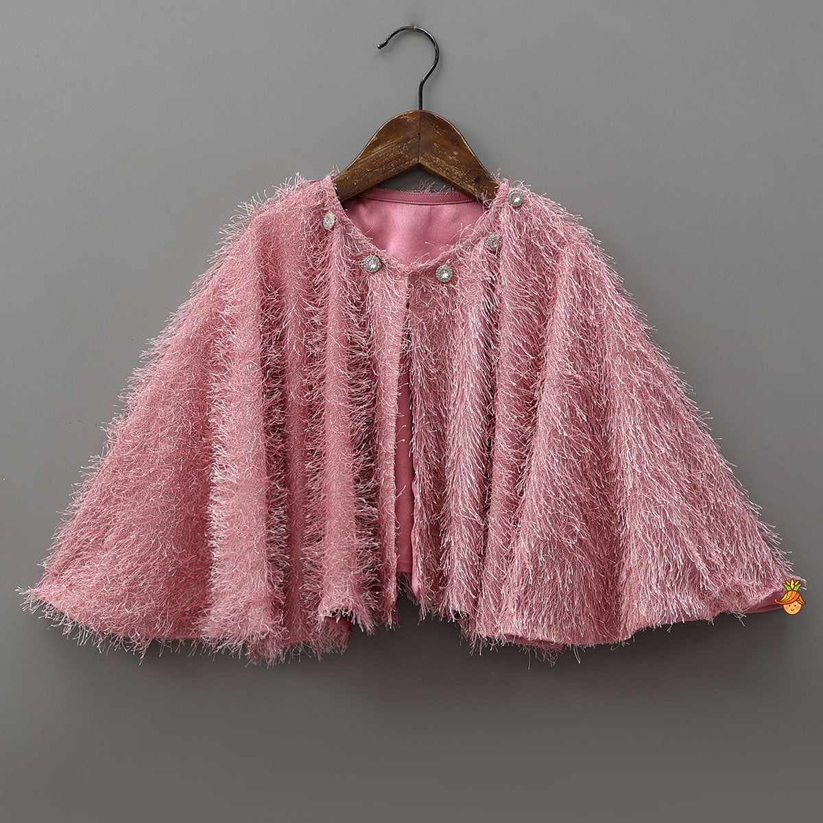 Pre Order: Adorable Fur-Detail Dress With Matching Cape
