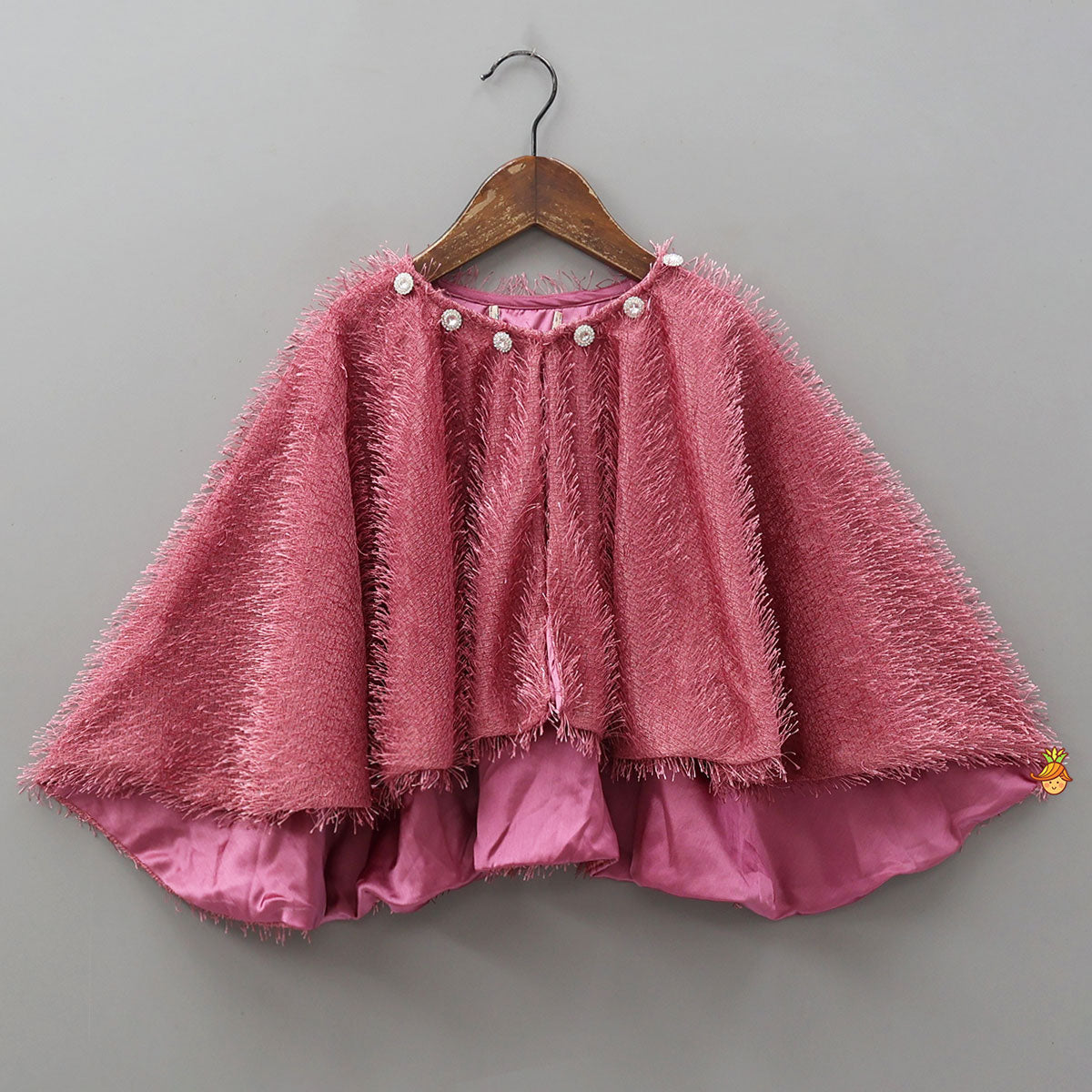 Pre Order: Adorable Fur-Detail Dress With Matching Cape