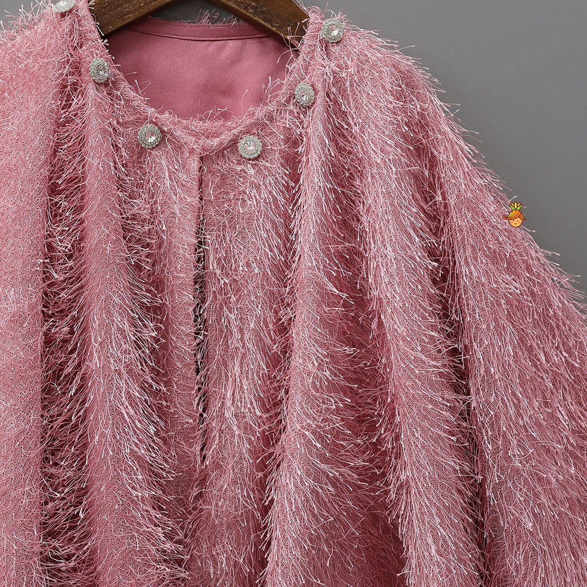 Pre Order: Adorable Fur-Detail Dress With Matching Cape