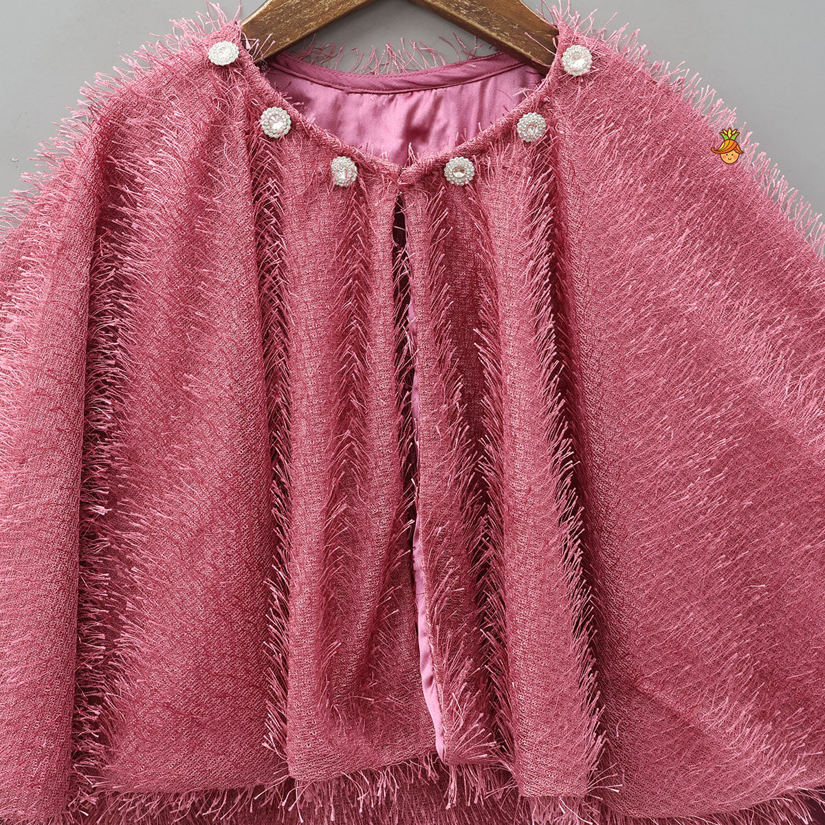 Pre Order: Adorable Fur-Detail Dress With Matching Cape