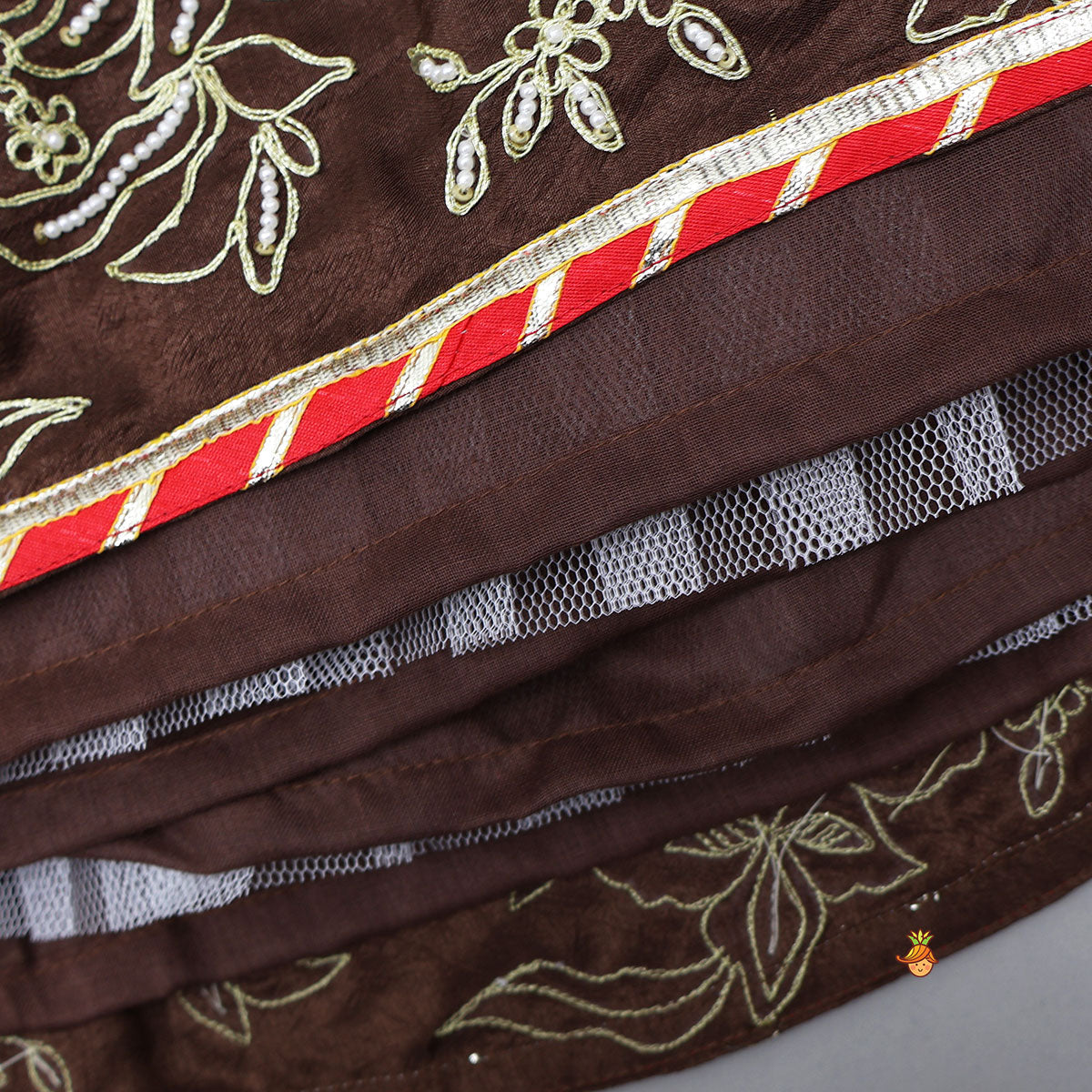 Pre Order: Pleated Top And Lehenga With Contrasting Dupatta