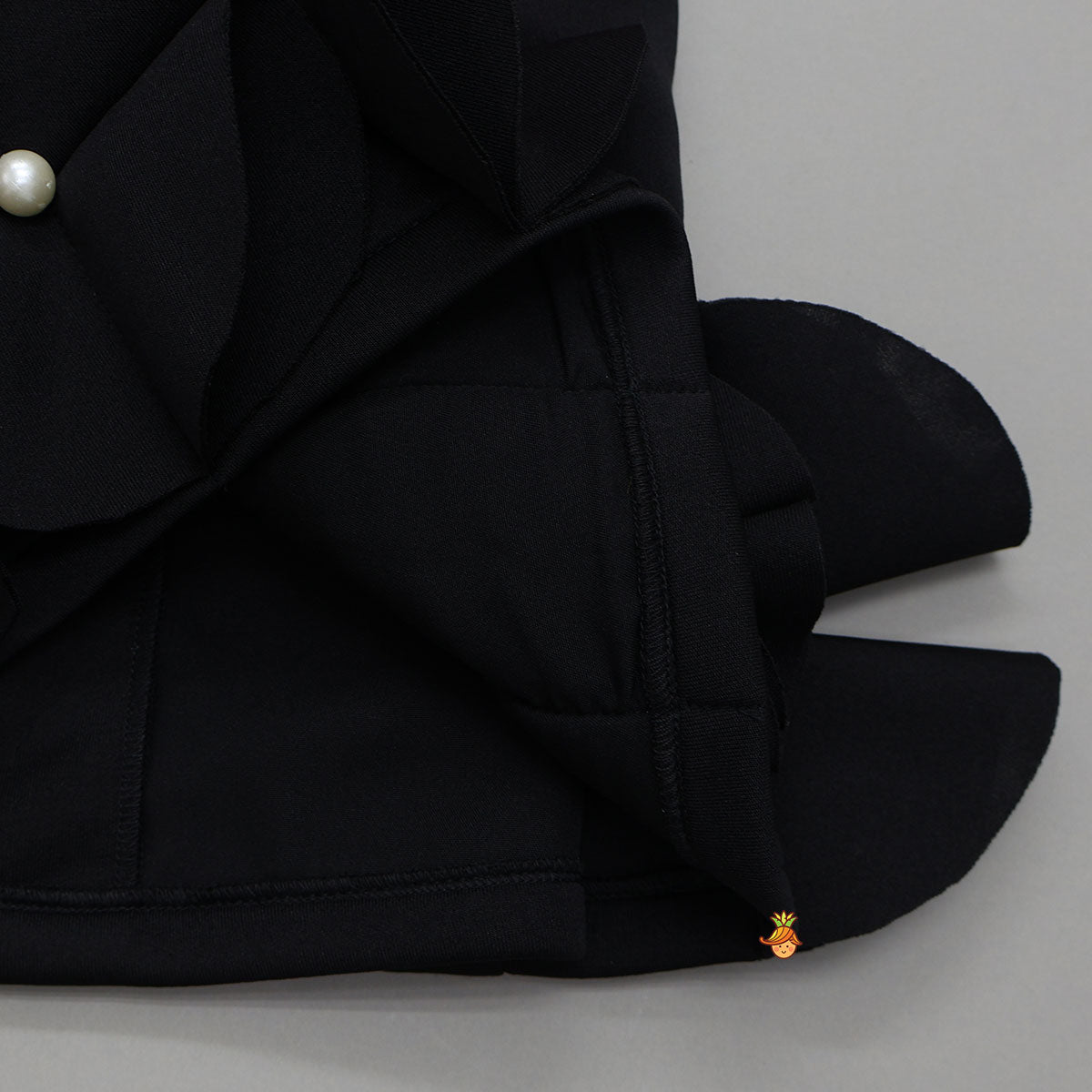 Ruffle Hem Dress With Bow Adornment