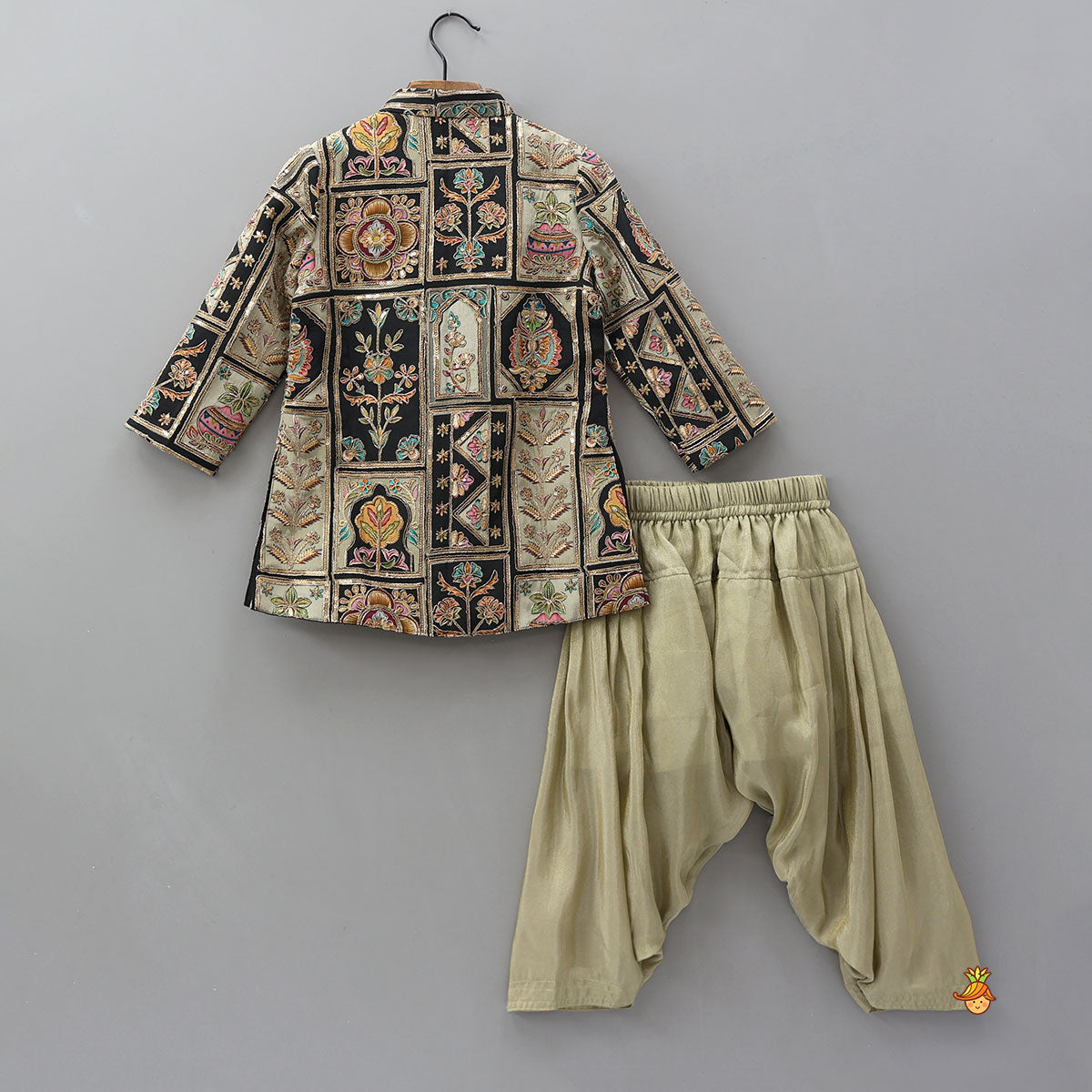 Pre Order: Charming Embroidered Sherwani With Pleated Patiala