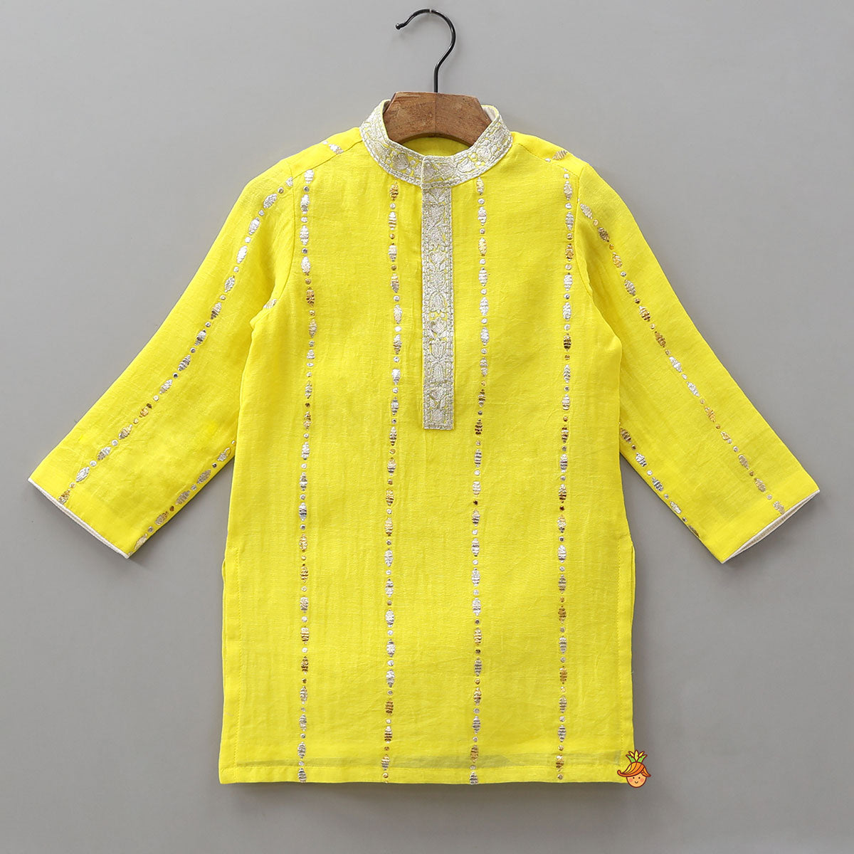 Pre Order: Embroidered Placket Kurta With Pyjama