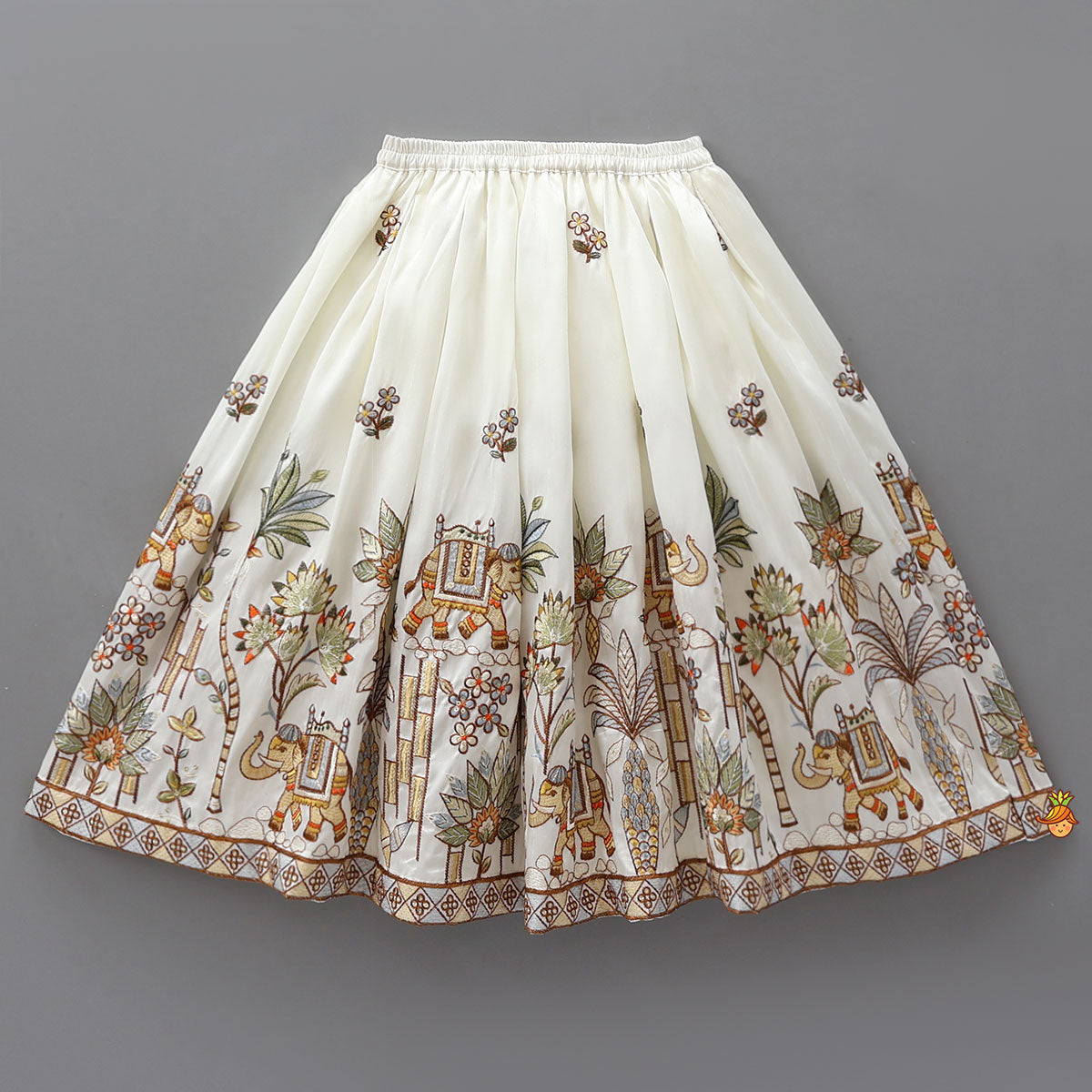 Pre Order: Front-Open Floral Embroidered Top With Lehenga