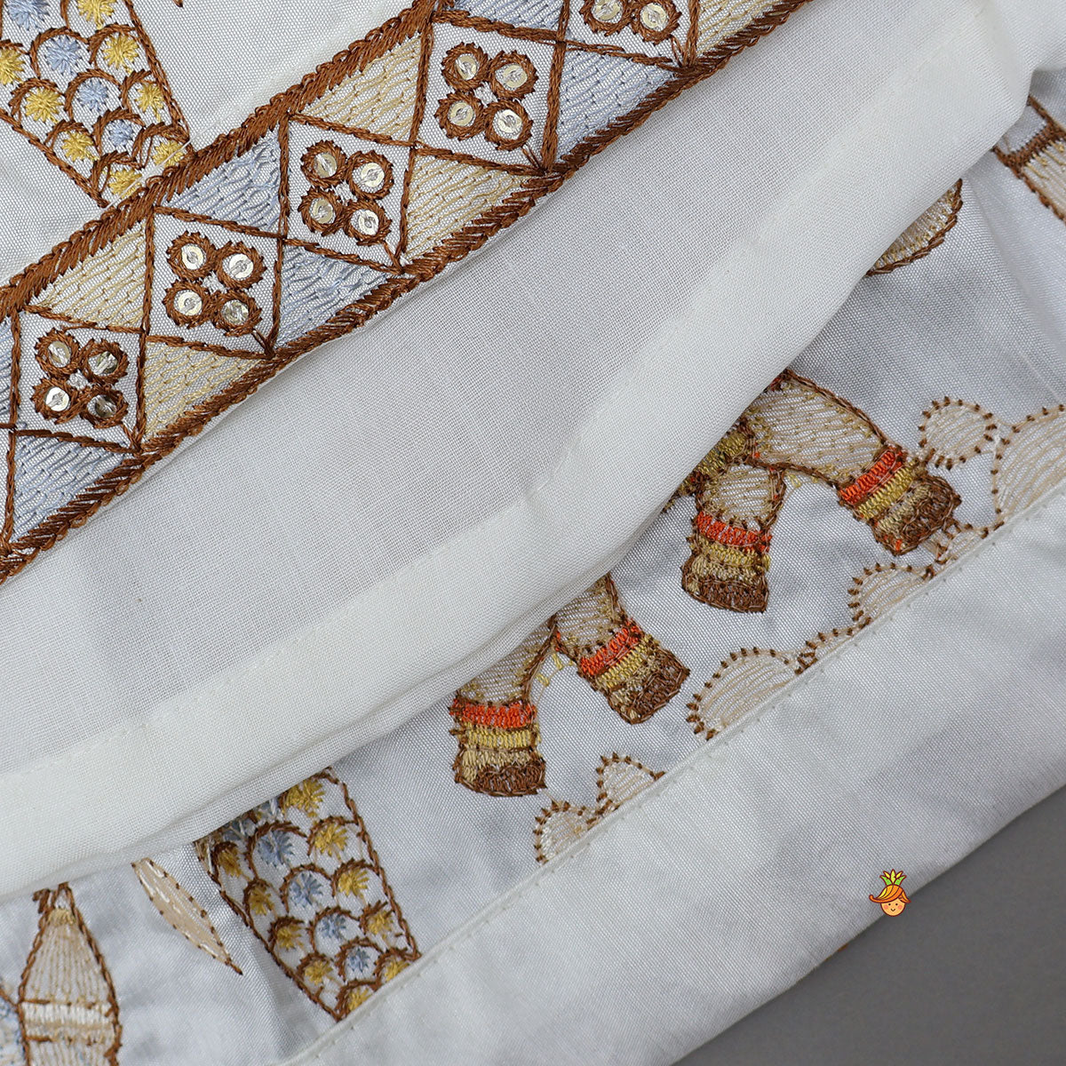 Pre Order: Front-Open Floral Embroidered Top With Lehenga