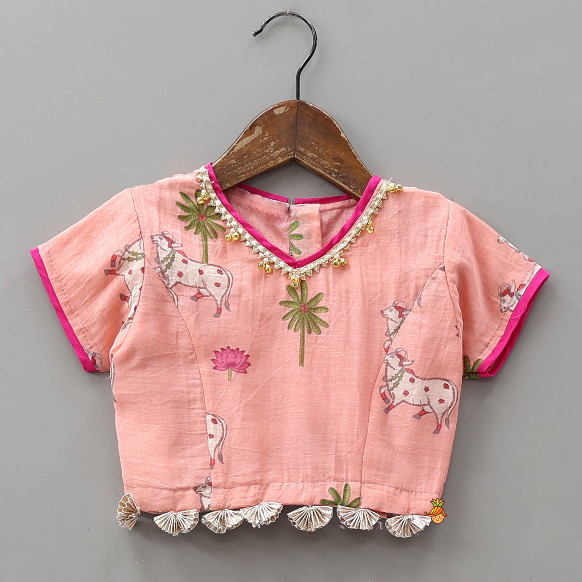 Pre Order: Beautifully Printed Top And Lehenga