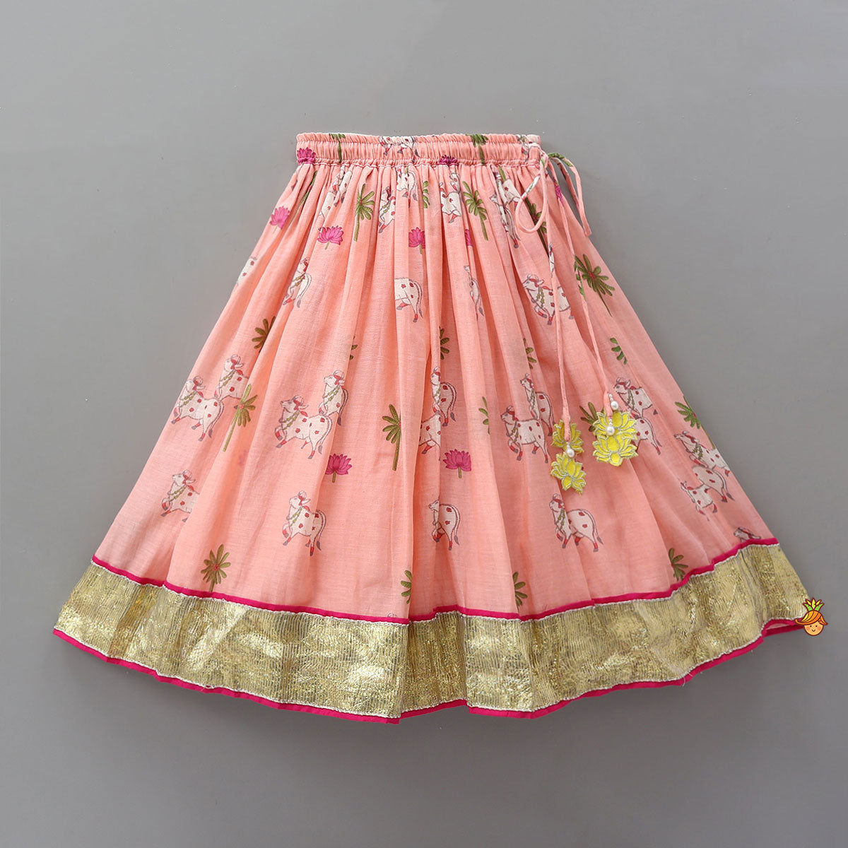 Pre Order: Beautifully Printed Top And Lehenga