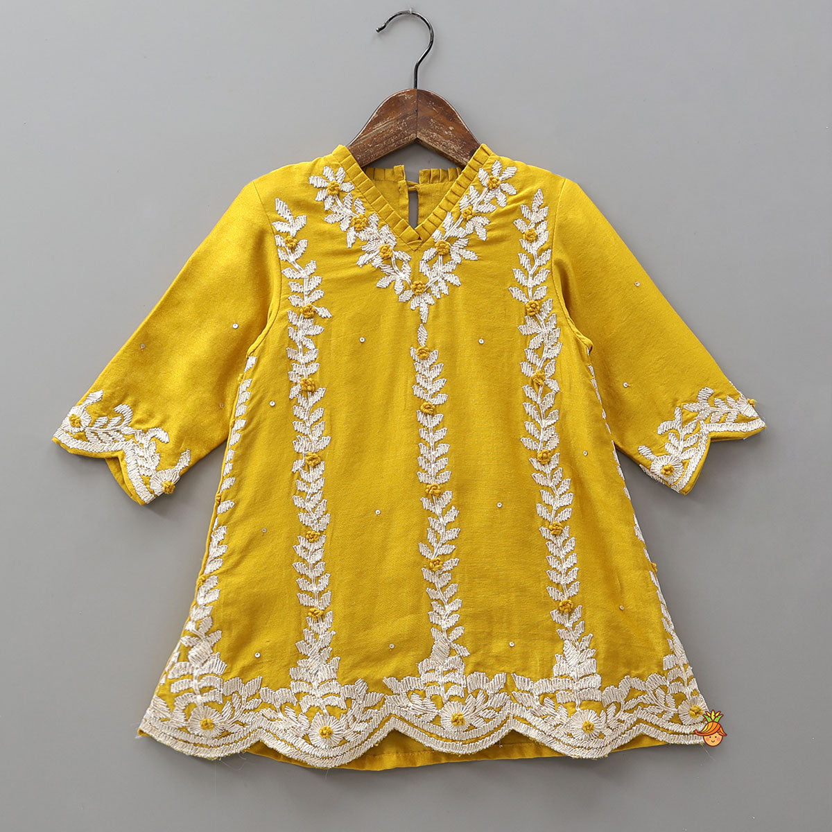 Pre Order: Lace Embroidered Stylish Kurti With Matching Pants