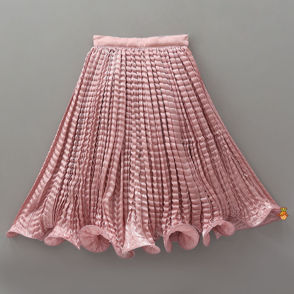 Pre Order: Gorgeous Criss-Cross Back Knot Top And Crushed Lehenga With Matching Hair Tie