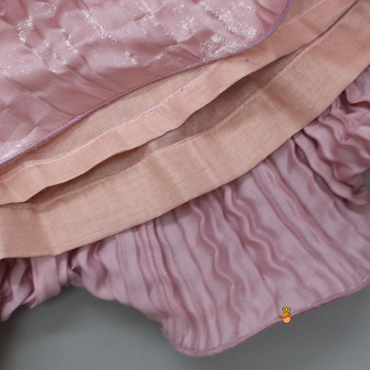 Pre Order: Gorgeous Criss-Cross Back Knot Top And Crushed Lehenga With Matching Hair Tie