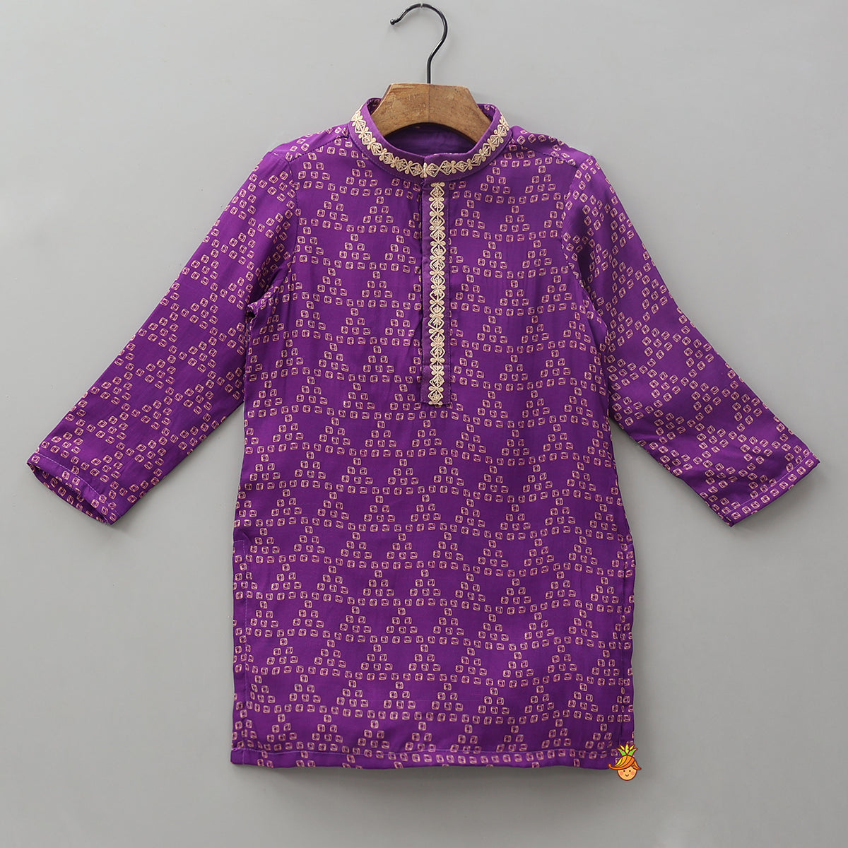 Pre Order: Printed Kurta With Pocket-Detail Jacket And Pyjama