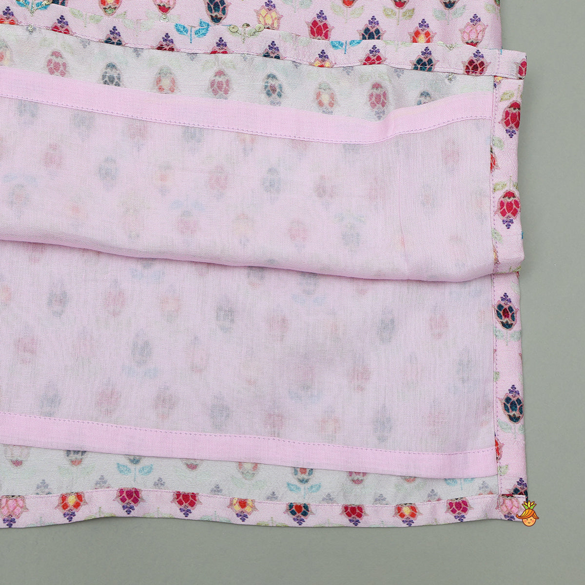 Pre Order: Front-Placket Printed Kurta With Pyjama