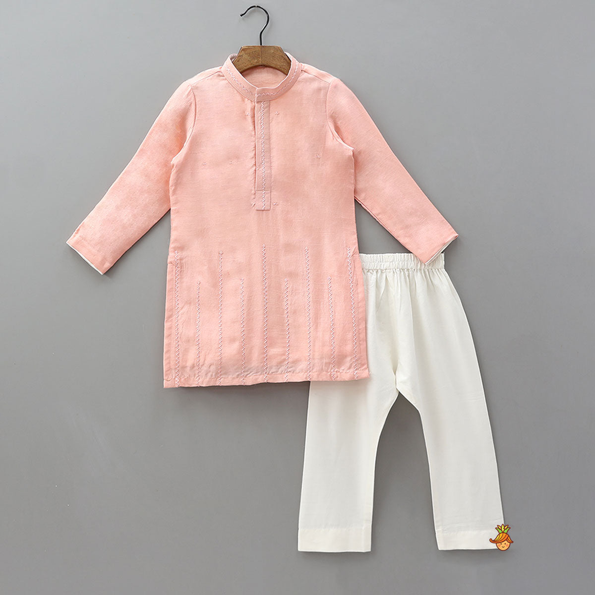 Pre Order: Elegant Kurta With Thread-Work Jacket And Pyjama