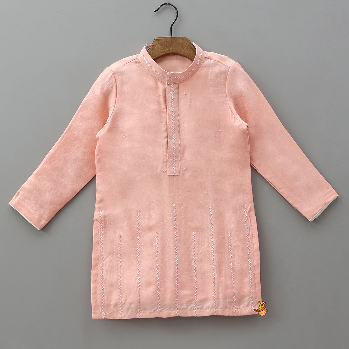 Pre Order: Elegant Kurta With Thread-Work Jacket And Pyjama