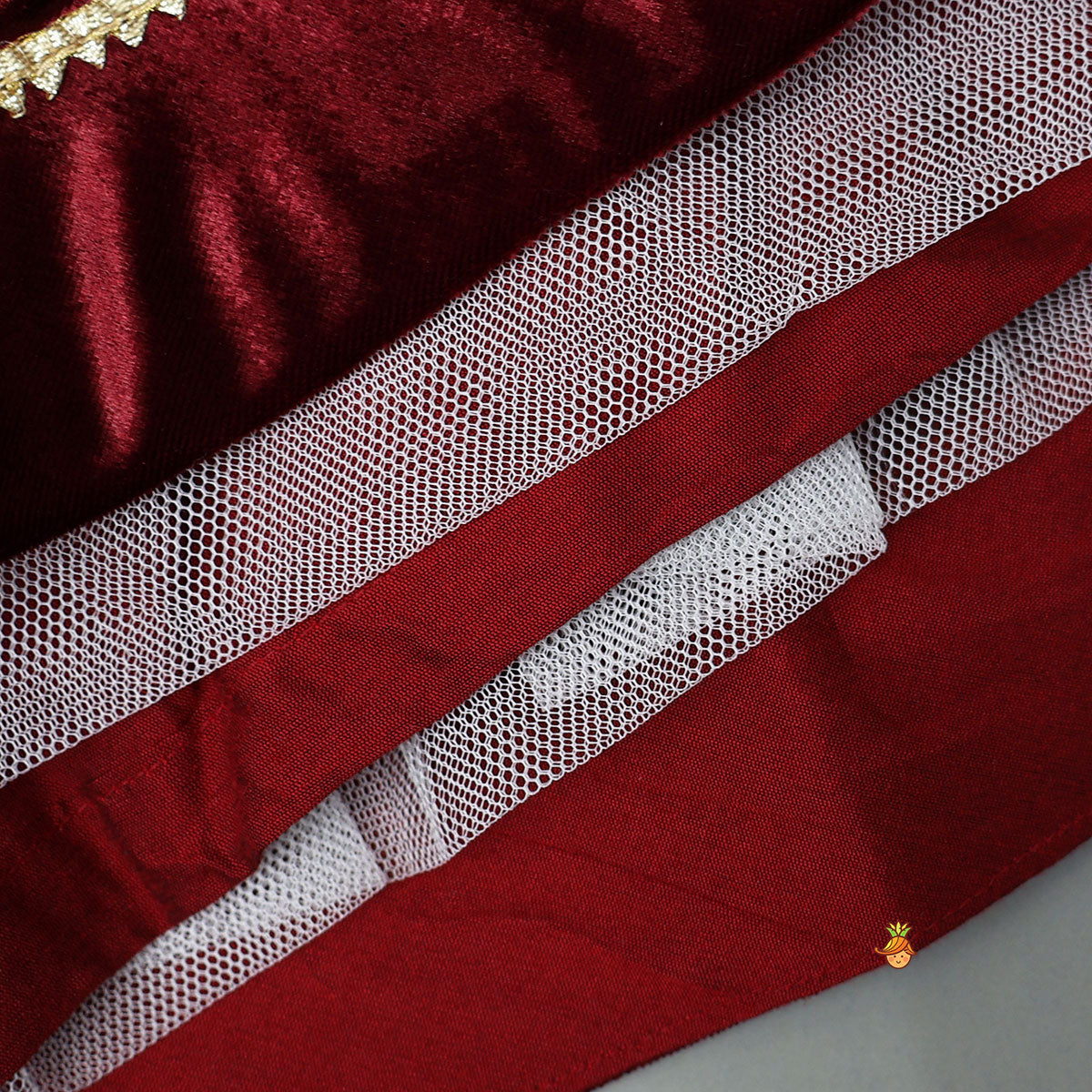 Pre Order: Heavy Embroidered Velvet Top And Gota Lace Work Flared Lehenga