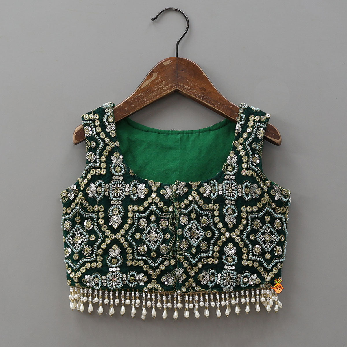 Pre Order: Flared Velvet Anarkali With Gorgeous Embroidered Crop Jacket