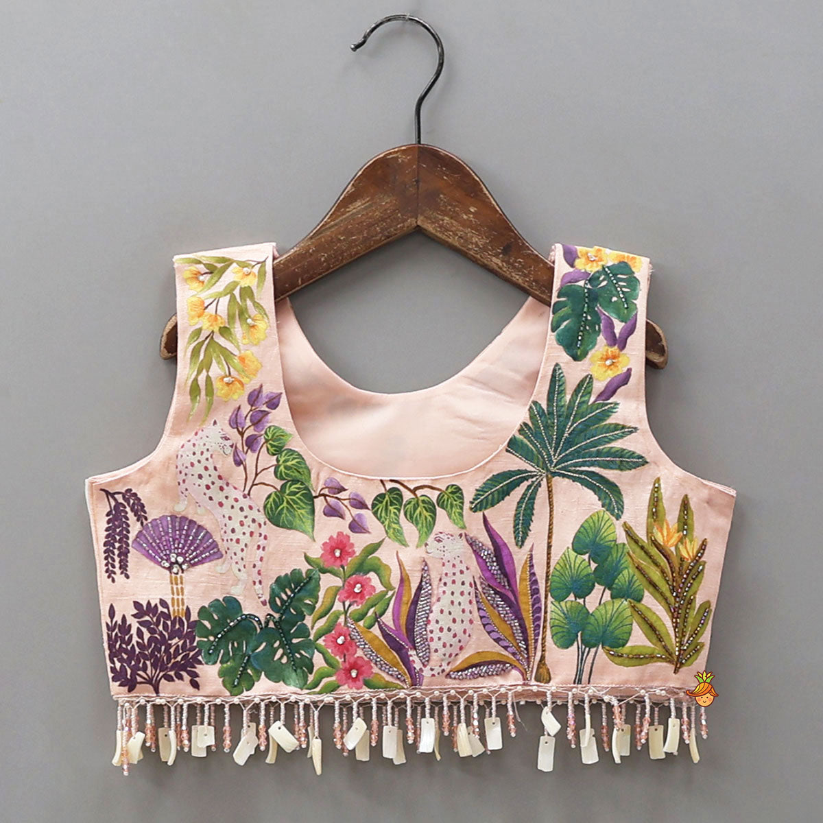 Pre Order: Stylish Shirt Style Top With Hand Painted Jacket And Palazzo