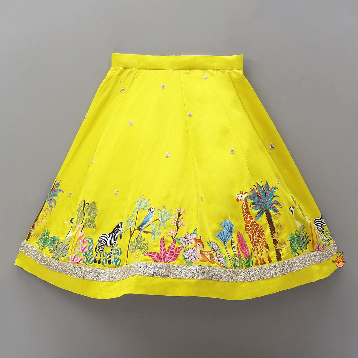 Pre Order: Hand Painted Halter Neck Top And Lehenga With Beautiful Lace Work Dupatta