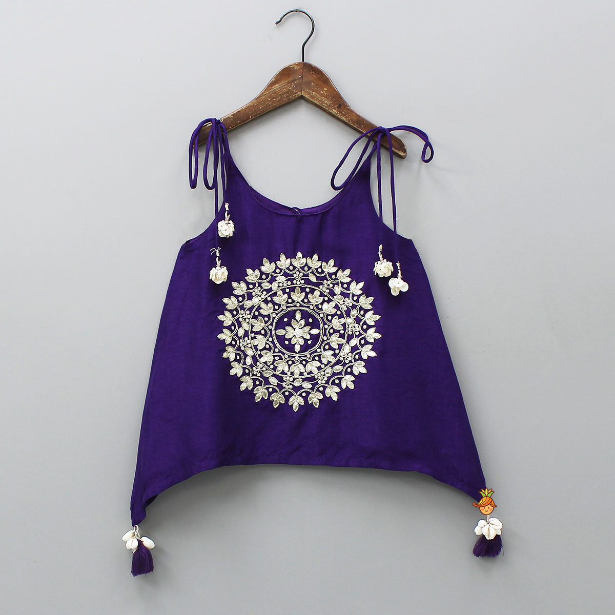 Pre Order: Gota Work Stylish Flared Top With Palazzo