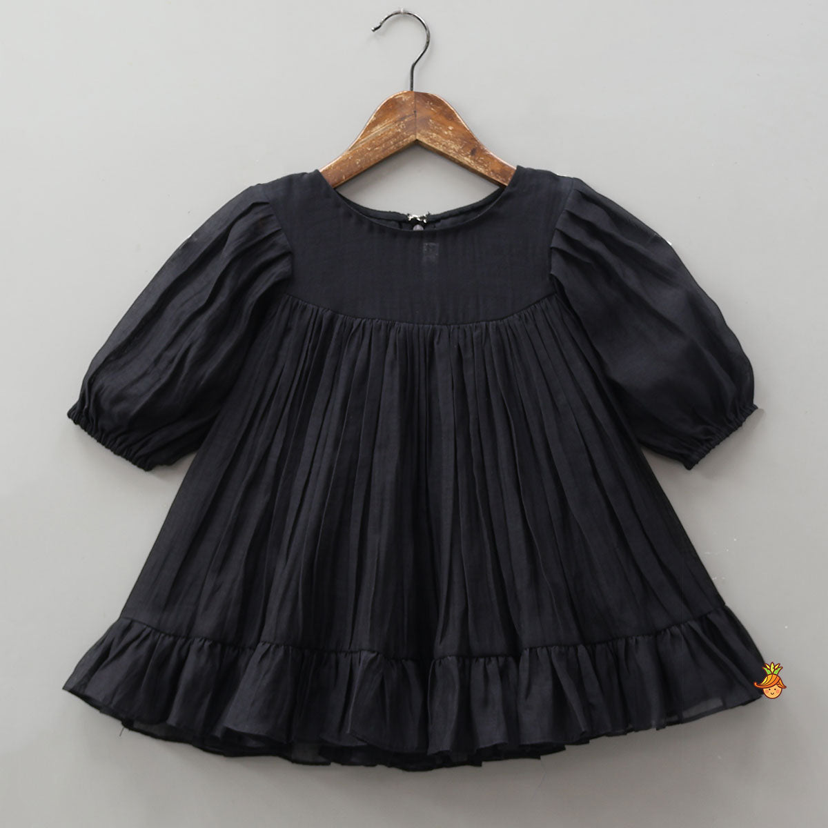 Pre Order: Elegant Black Ruffled Kurti
