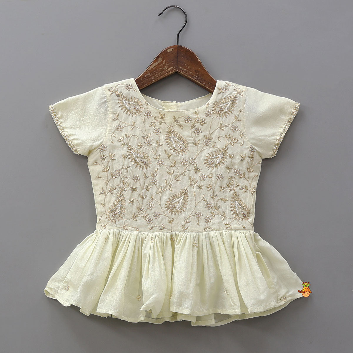 Pre Order: Front-Slit Top And Lehenga With Matching Dupatta