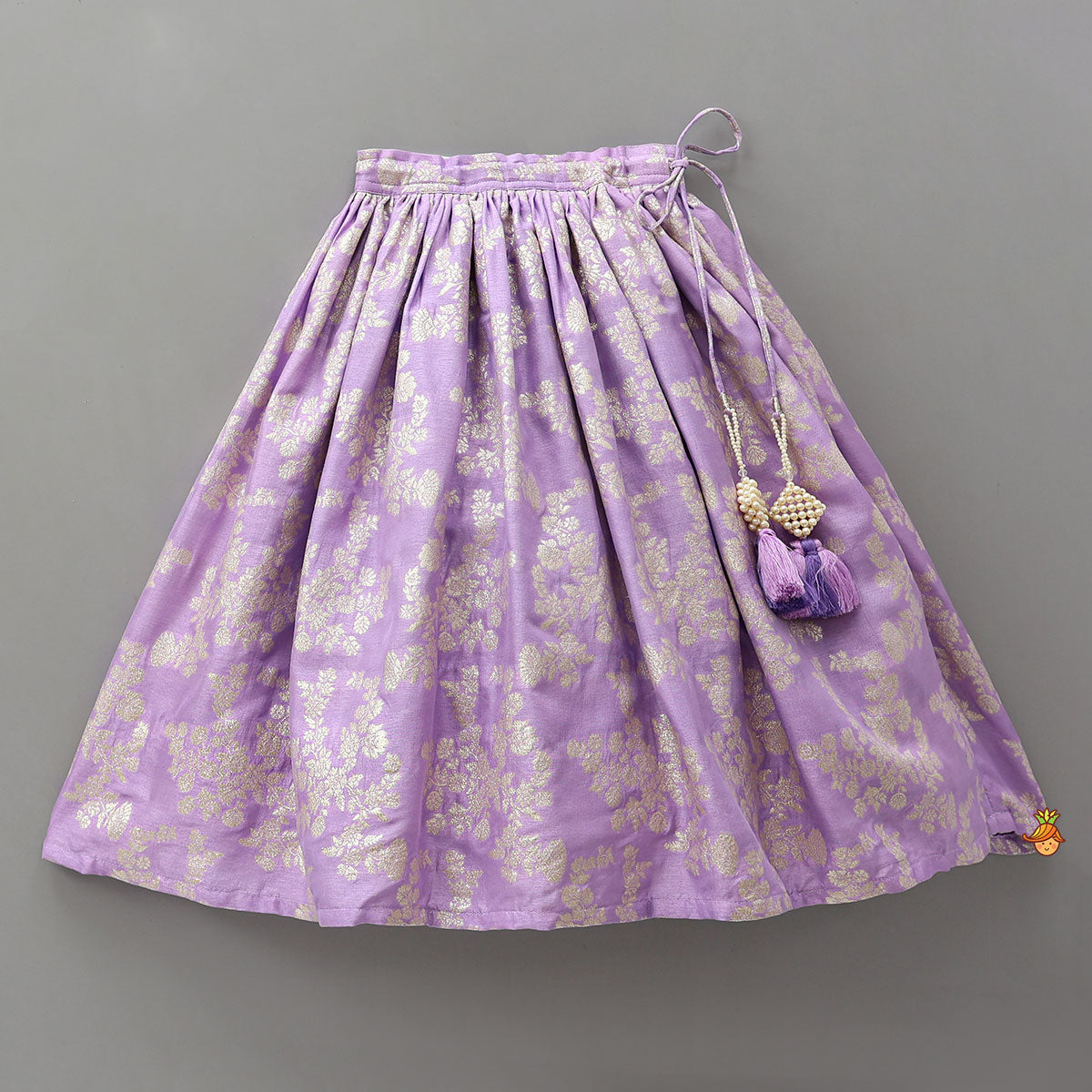 Pre Order: Front-Slit Top And Lehenga With Matching Dupatta