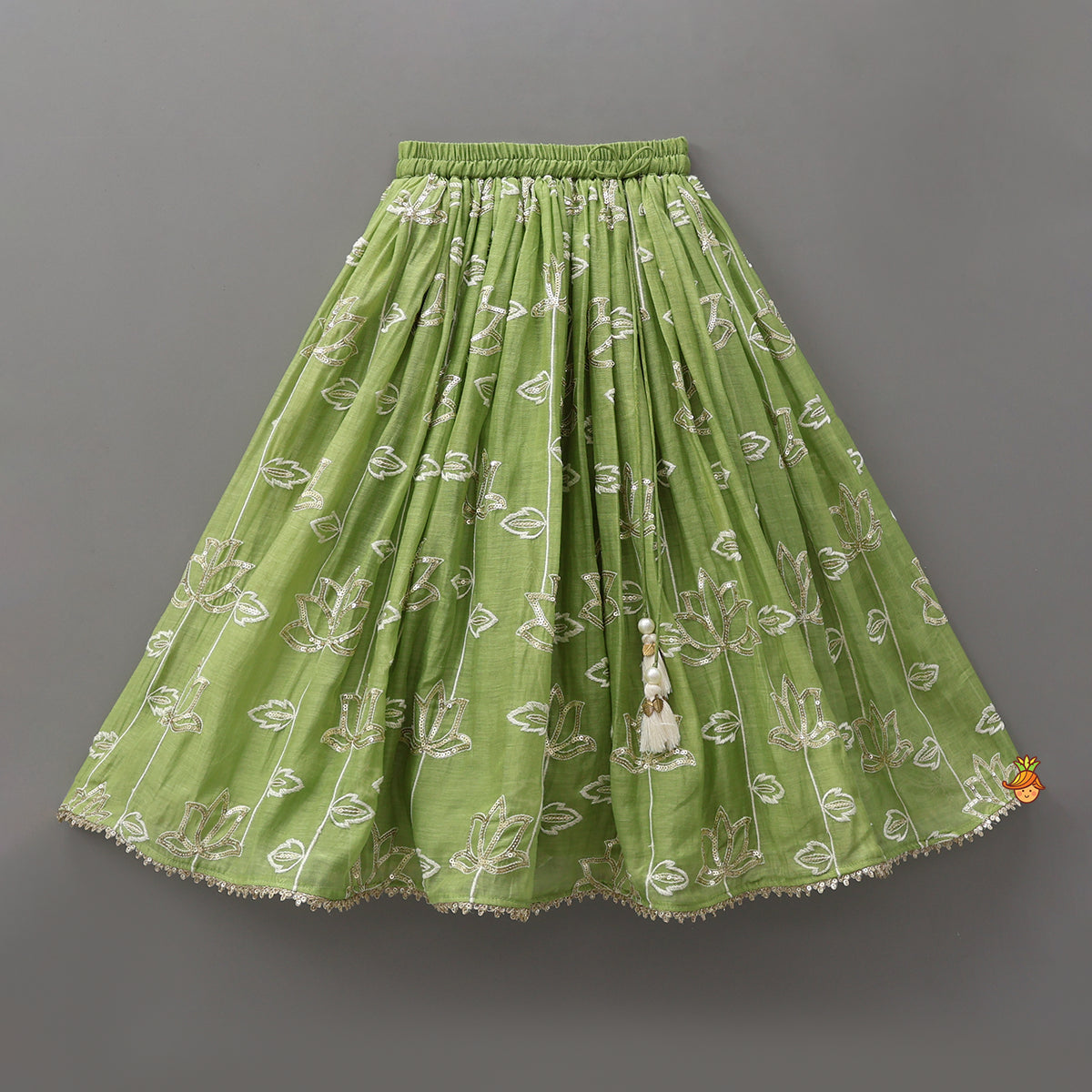 Pre Order: Stylish Top With Sequined Lehenga And Matching Dupatta