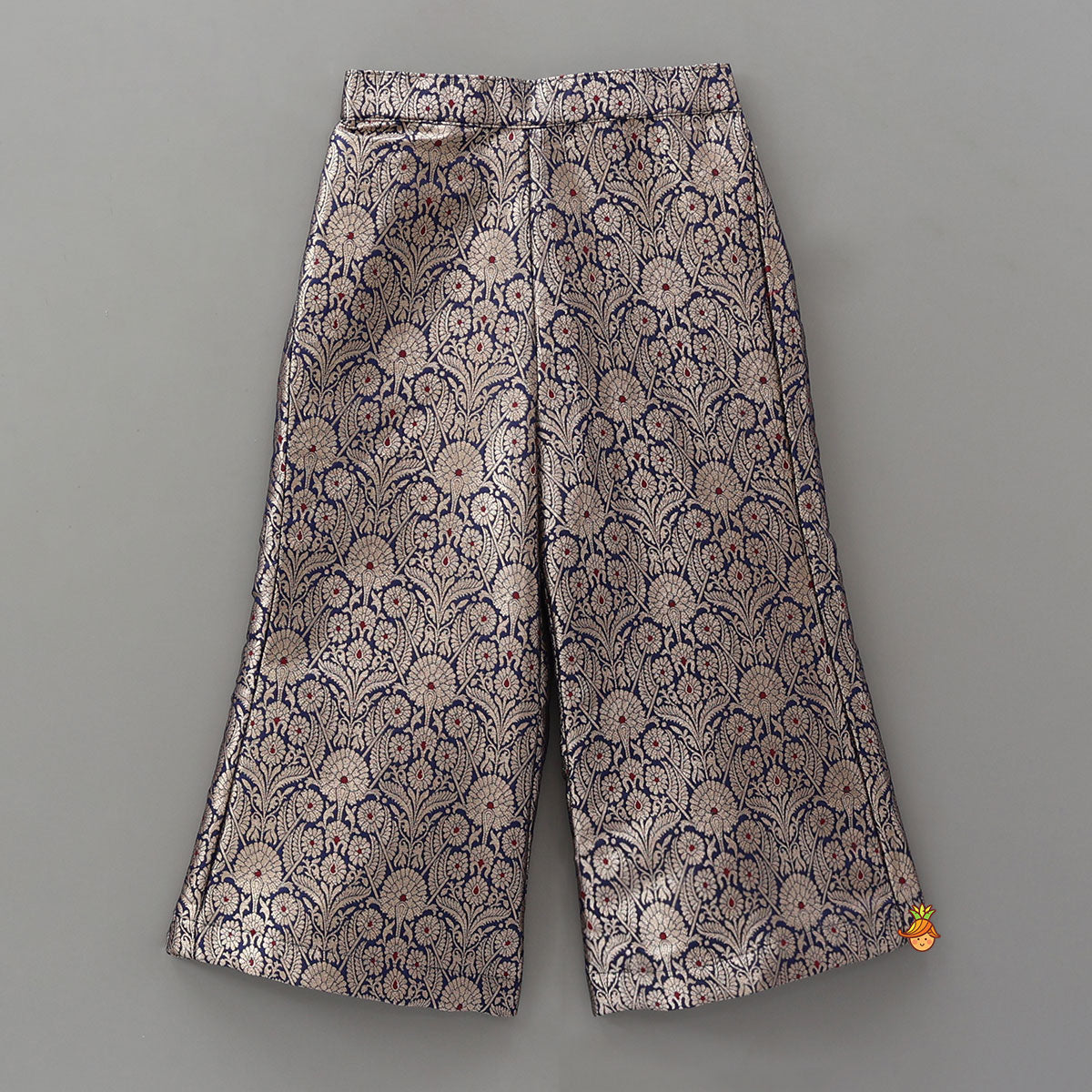 Pre Order: Charming Brocade Notch Collar Top And Pant