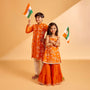 Ethnic Jacket Style Kurta And Pyjama twinning model image 1