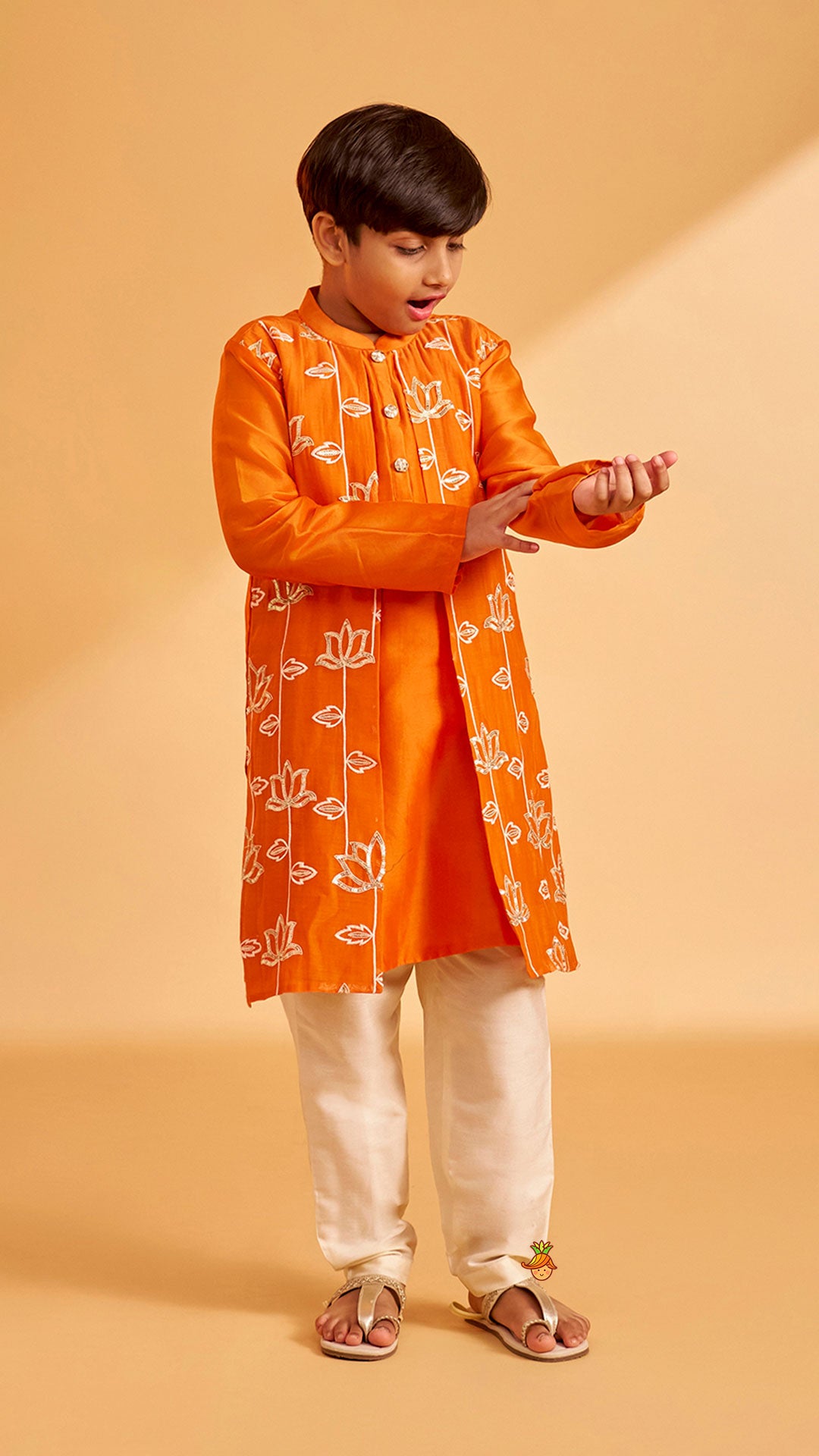Pre Order: Ethnic Jacket Style Kurta And Pyjama