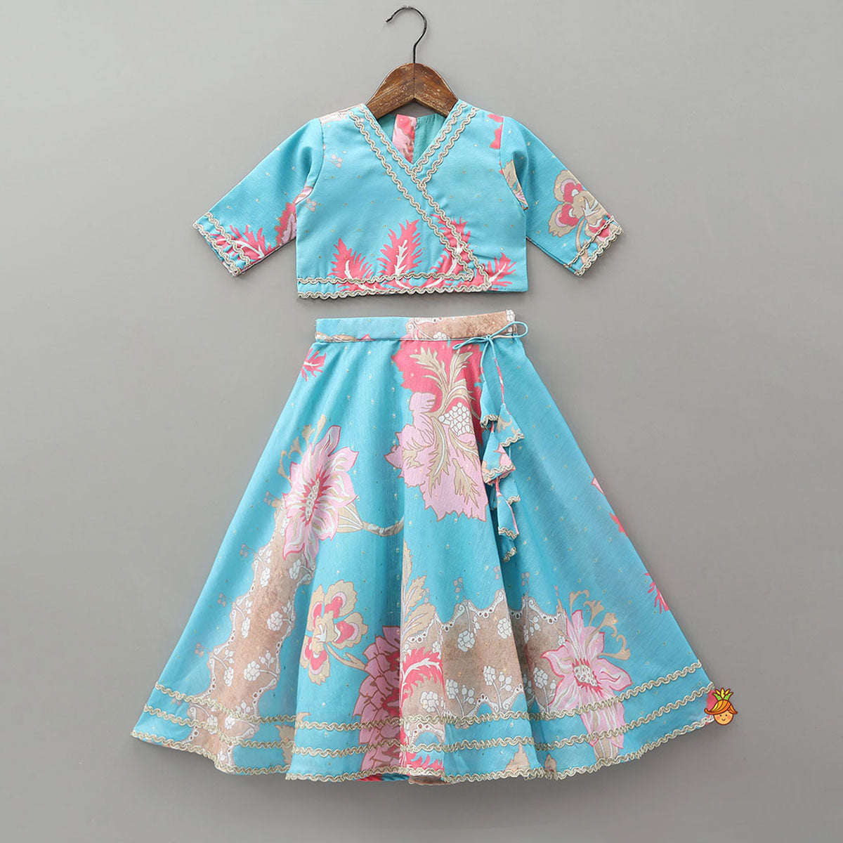 Booti Work Printed Top And Lehenga With Stylish Dupatta