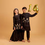 Floral Embroidered Kurti And Sharara With Matching Dupatta twinning model image 1