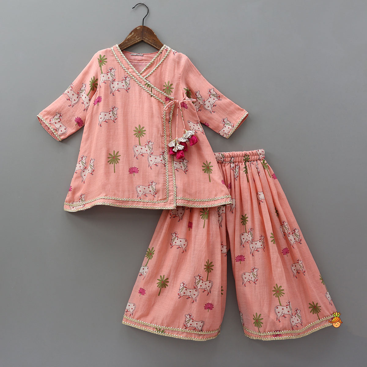 Pre Order: Angarkha Style Kurti And Palazzo